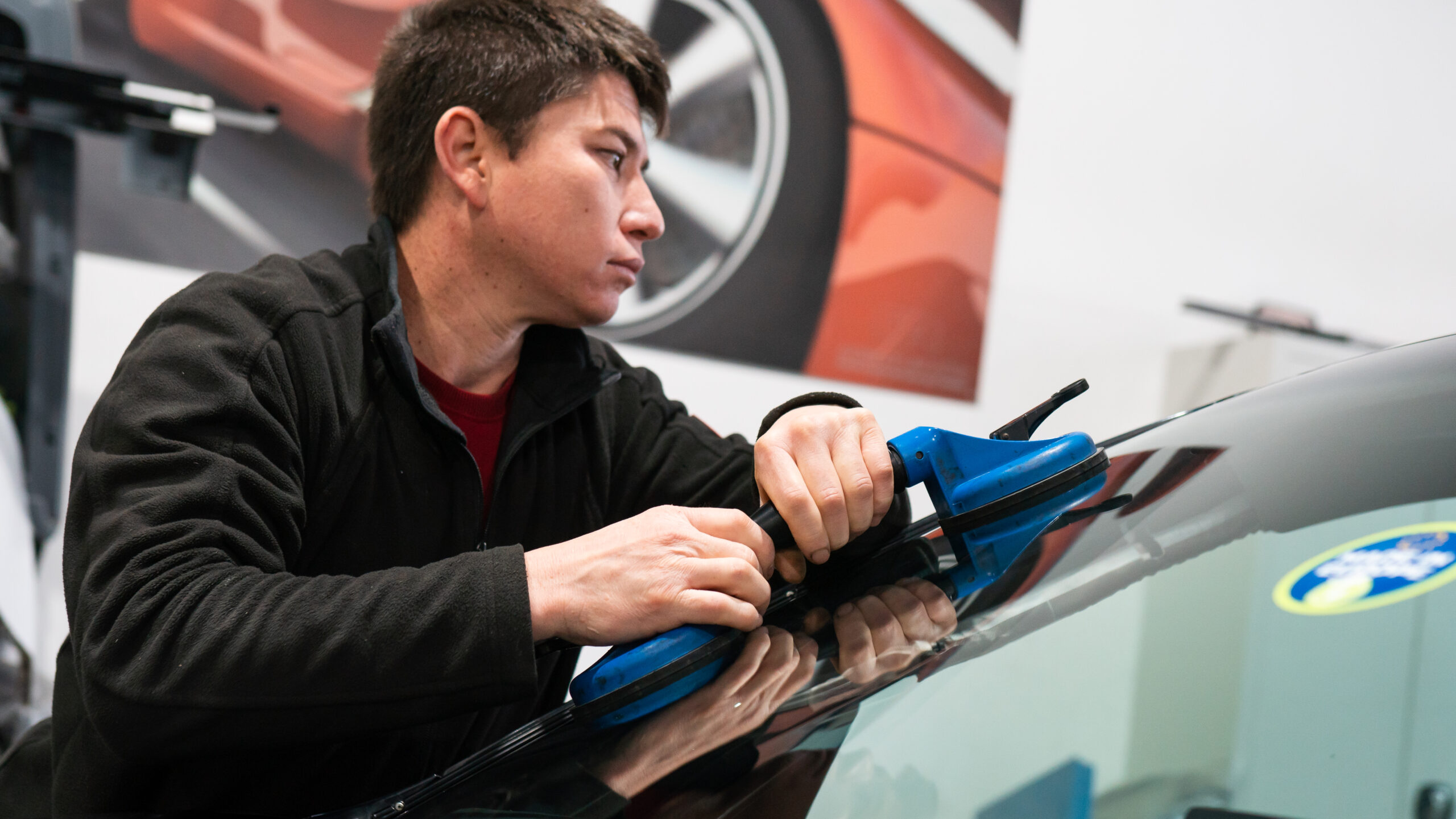 Autoscheibe einsetzen